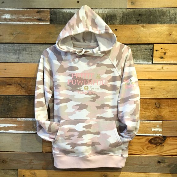 Pink Camoflage Hooded Sweatshirt with Graphic, Size XS - Picture 1 of 3
